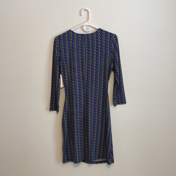 NWT JustFab green/blue dress with zipper detail, size large - Picture 2 of 8